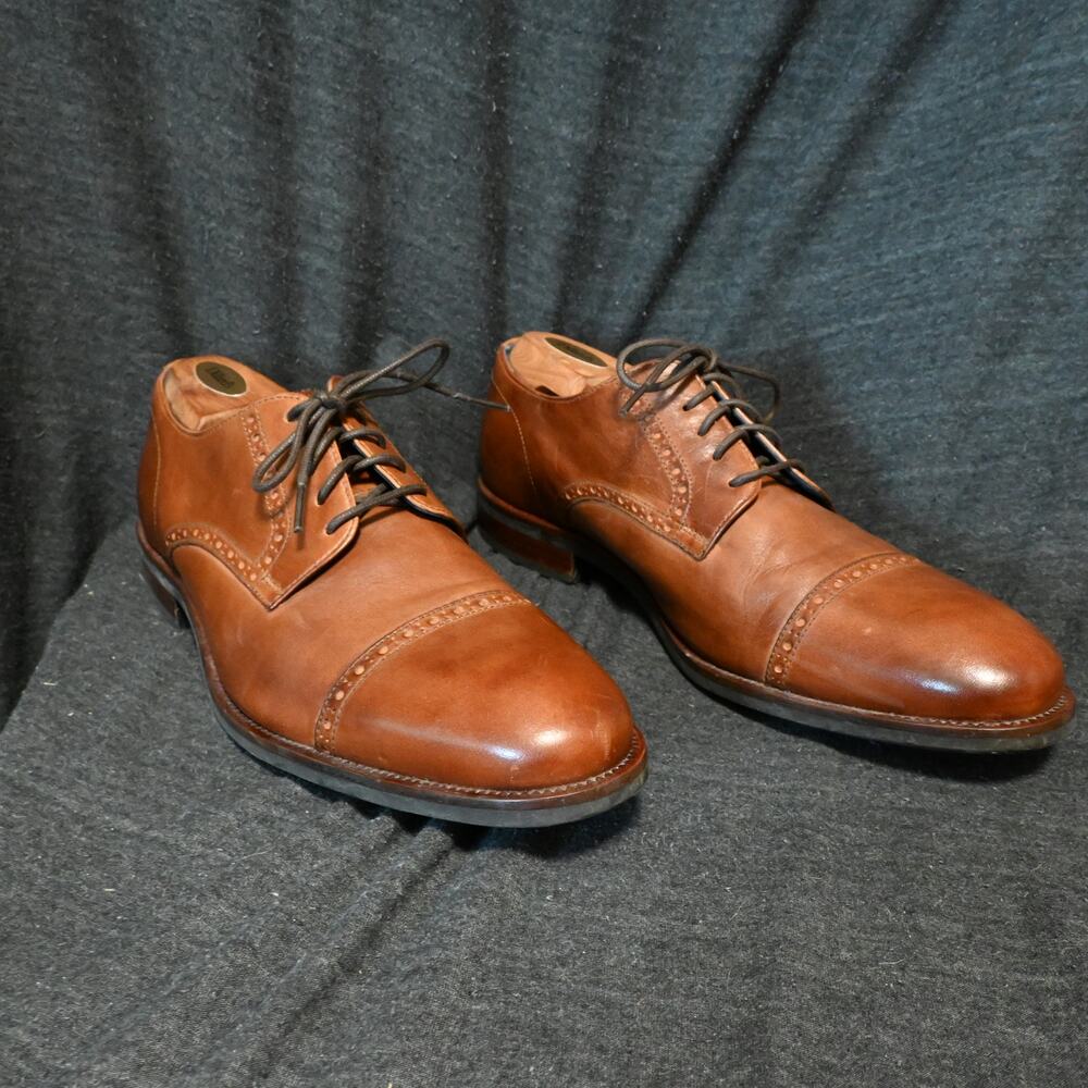 Cole Haan Men's 12M Cap Toe Oxford Brown Leather Dress Shoes